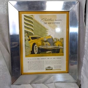 Cadillac picture 1962 silver frame yellow car